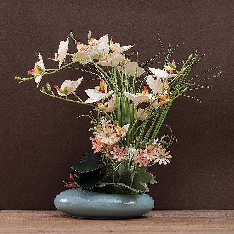 蝴蝶兰仿真盆花栽假花轻奢插花低价lvlo客厅关玄前台酒店桌饰面花