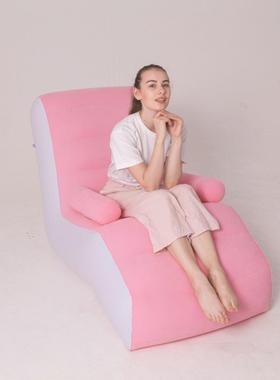7新款充气懒人L发户外植绒沙发椅携午休床创EQY意S沙形躺椅影便楼
