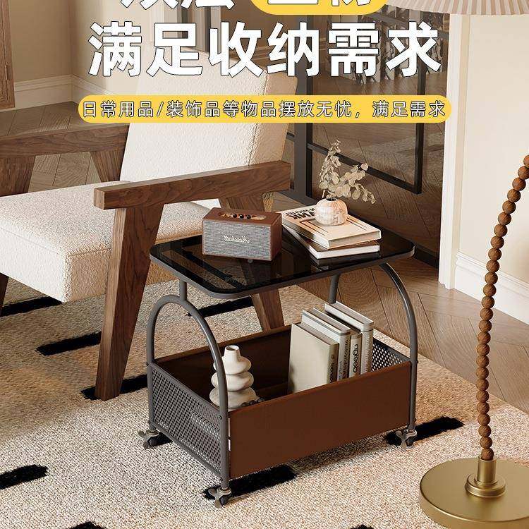 移动客厅沙发985物玻璃几中古风小茶几卧室床可边简易带边轮小B置,住宅家具,角几/边几,淘宝优惠券,粉丝福利购,淘宝优惠卷