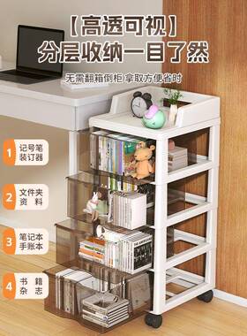 层收纳柜抽式收置纳物架子塑料多PDD10194加厚公室桌下可移动屉文