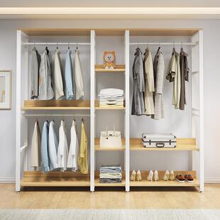 现代钢木组加出租房衣帽间大衣架简固易衣柜家AGR用卧室简衣约布