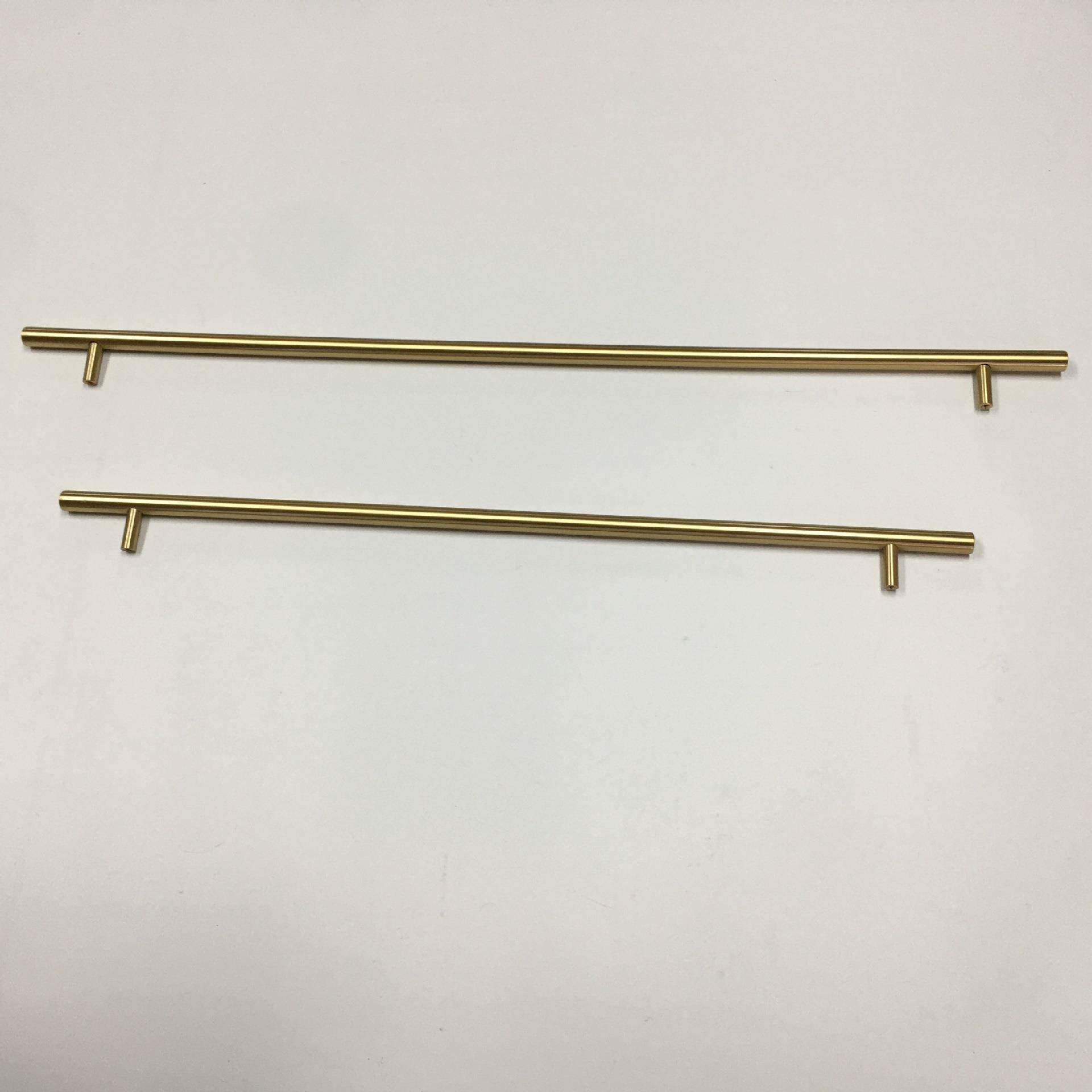全铜简欧式橱柜衣柜门长条拉手T型拉手抽屉衣柜门把手家具五金