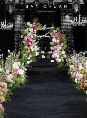 婚庆背景纱幔加厚丝绒遮光布婚礼背景幔布照黑色拍绒布舞台金01布