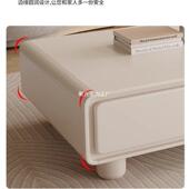 实木奶油风白电户视柜约现代极简全风茶几组合客厅家BLU用小型简