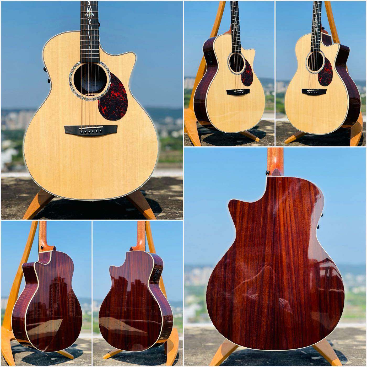 Q1PRO【NYA恩新品】Q雅Pro寸民E谣吉他木单板指弹业演奏电专箱琴