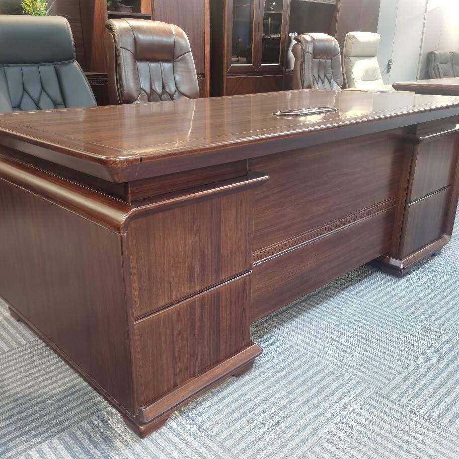 写吉木林新中GL-AB式全实木书桌大办公桌班台老板桌乌金书法书画