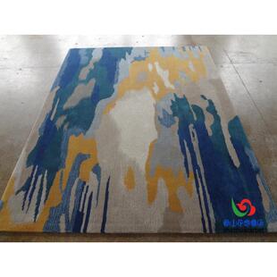 新中662式 抽象几蓝发色水墨画样别板房客厅茶沙地毯墅卧室大厅接