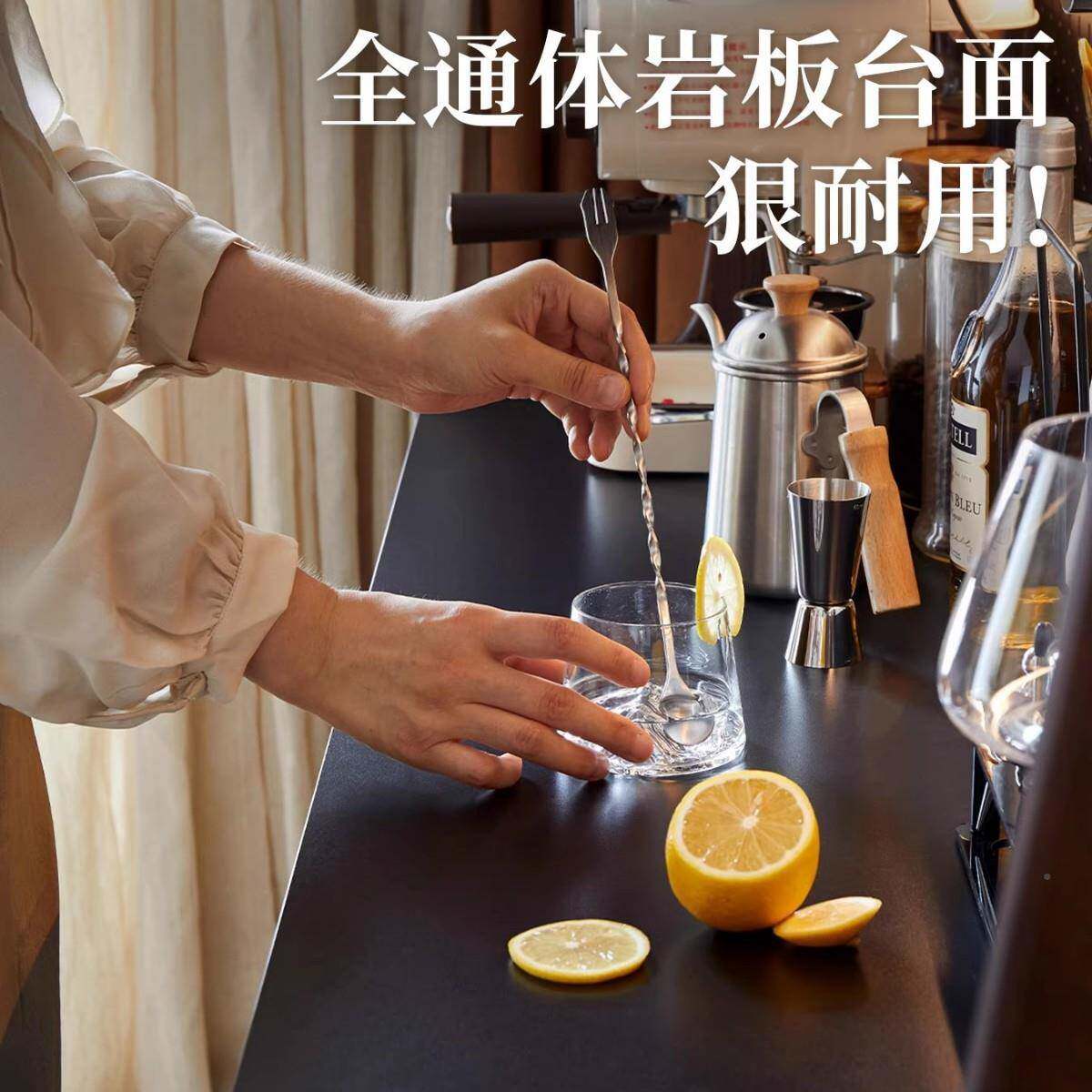 法式实餐26边柜家客厅黑色靠用墙一体高柜餐厅复古收储纳物木酒柜