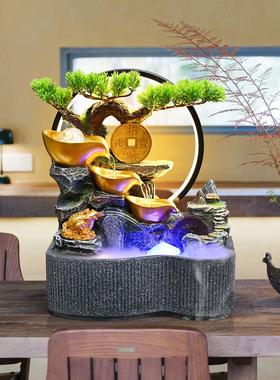 假山招财流水摆件循环水景办公室客厅桌面风水轮装饰开业乔迁送礼