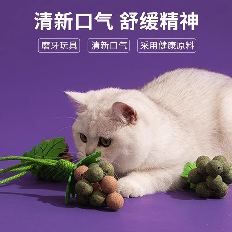 猫薄荷木天蓼葡萄造型磨牙玩具