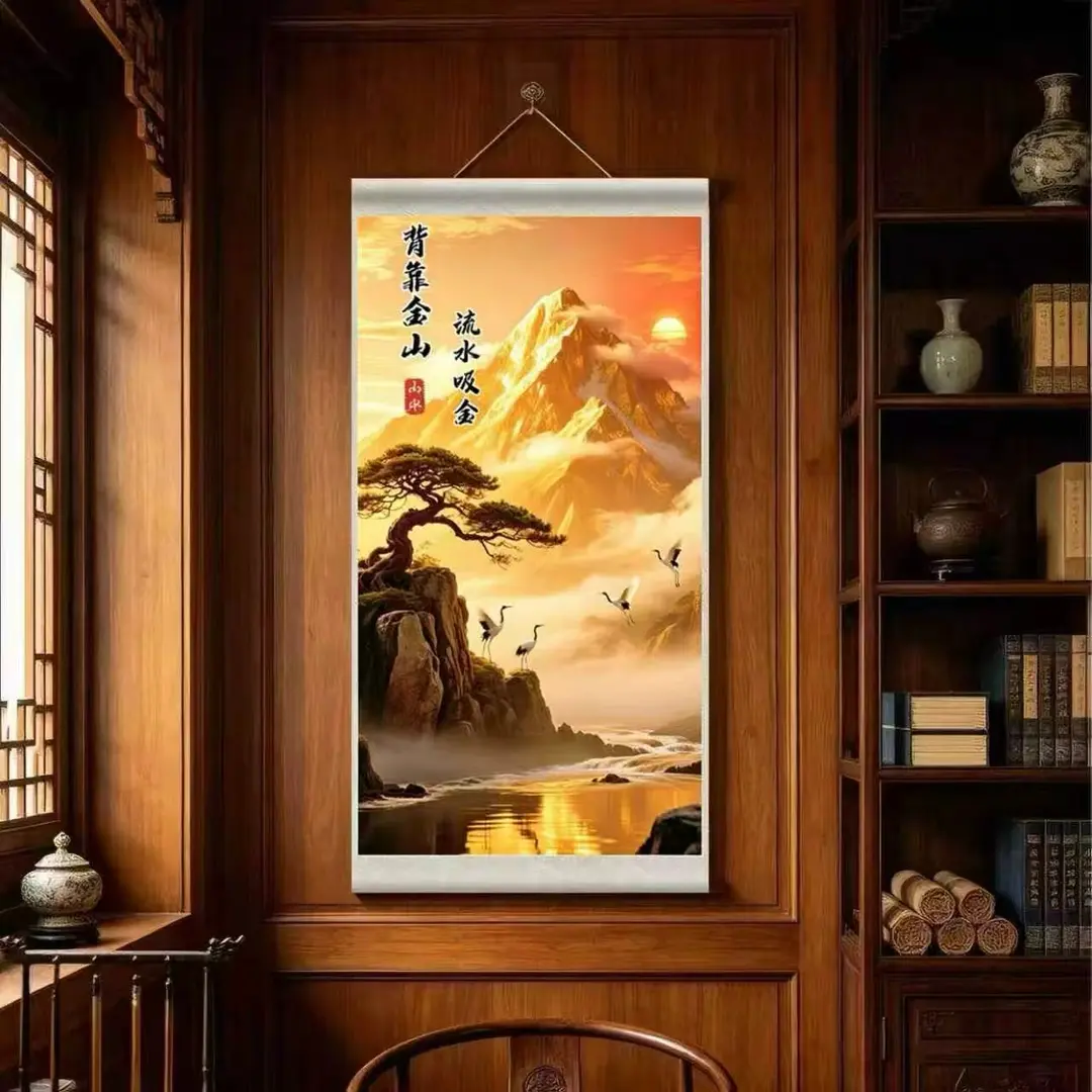 背靠金山前路漫漫亦灿烂书法励志