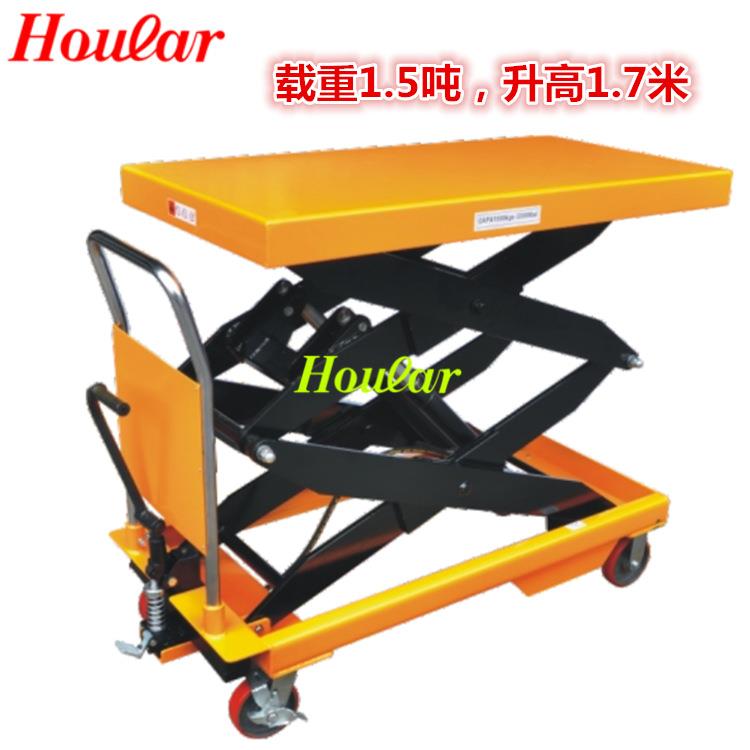现货供应1吨手动液压平台车手推升降平台车移动剪叉平台车PTS1000