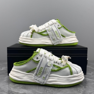 男鞋贝壳头半拖2025夏季新款懒人一脚蹬包头拖无后跟乞丐外穿潮鞋