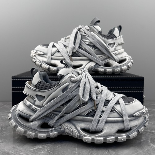 复古做旧擦色男女同款厚底老爹鞋