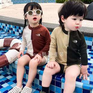 宝宝泳衣男宝夏装2025新款专业分体泳装儿童时尚网红高端拼色套装