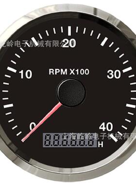 85mm指针转速表4000RPM小时计发动机转速表车船改装带蜂鸣报警