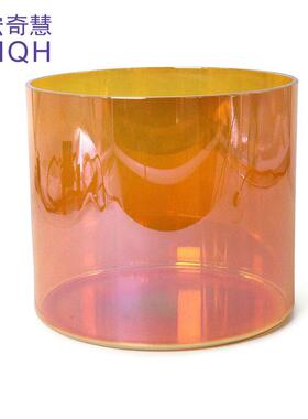 橙色水晶歌唱碗愈合歌唱碗瑜伽减压音乐碗水晶钵打击乐器