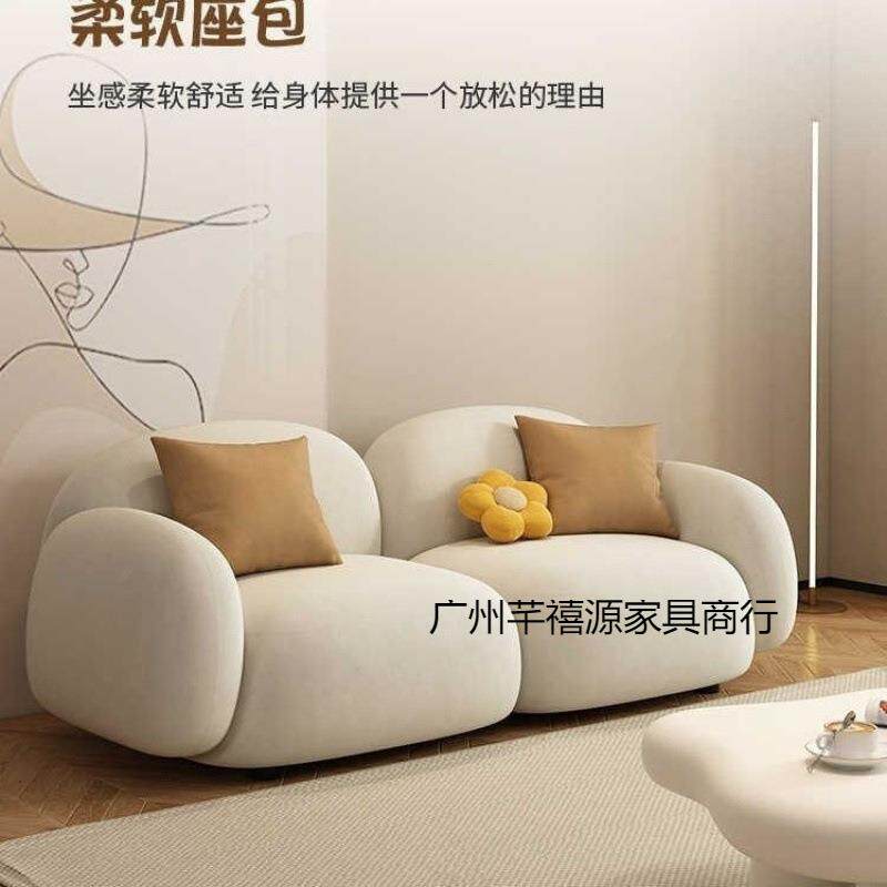 双人沙发北欧小户型客厅卧室现代简约豆腐块网红果冻科技布艺沙发