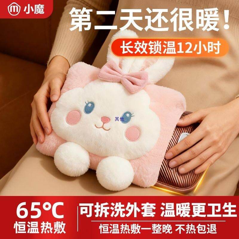 新款充电式热水袋充电防爆暖水袋宝宝毛绒电暖可爱暖手暖脚暖被窝