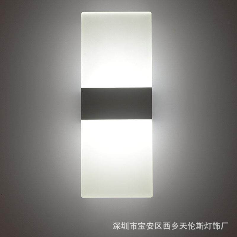 亚克力led卧室防水床头灯铝材壁灯创意简约户外壁灯方形壁灯灯具
