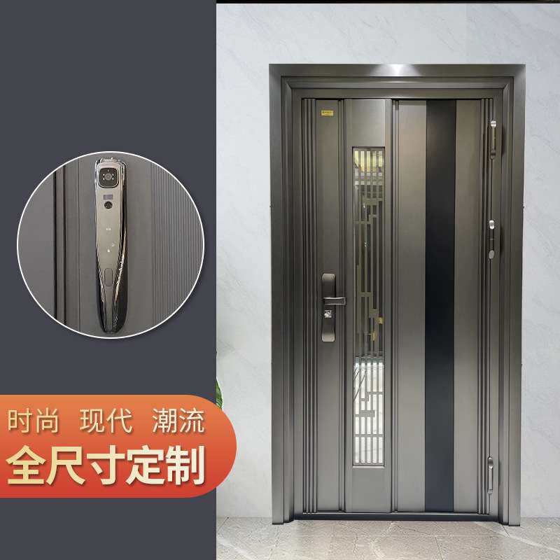韩式不锈钢304防盗门 智能锁甲级安全家用门别墅推拉单开门入户门