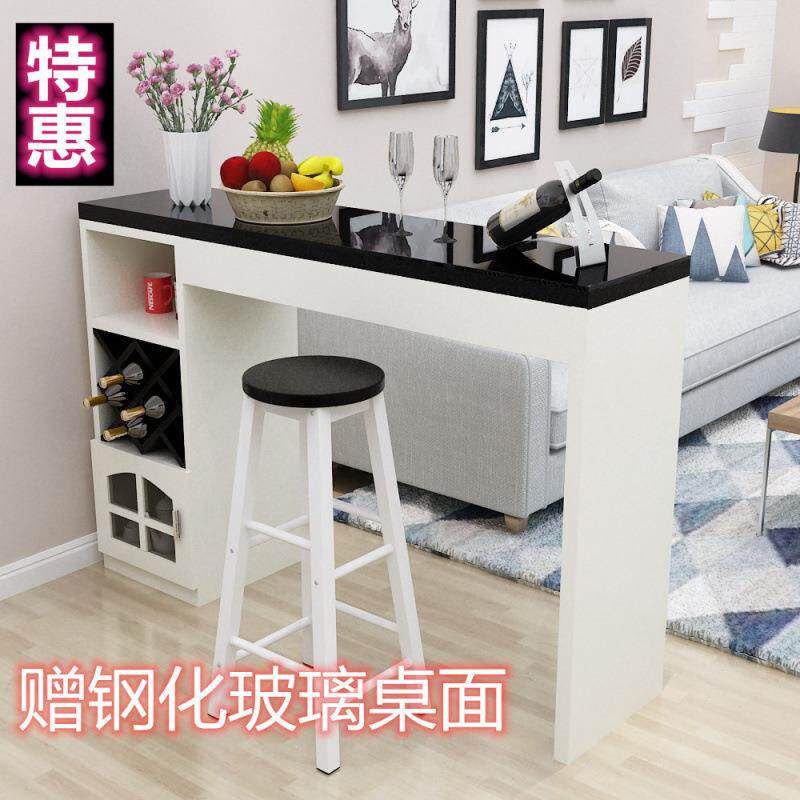 家用吧台桌简约现代靠墙小吧台储物柜酒柜客厅餐厅隔断柜欧式