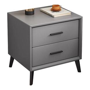 Y床头柜简约现代家用卧室2024新款实木床边柜小型主卧高端灰色柜L