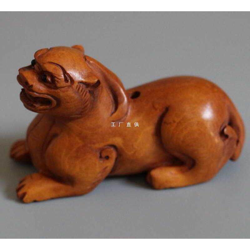 古玩黄杨木雕吊件貔貅虎牛羊猪兔鼠手把件文玩件挂件收藏全品摆件