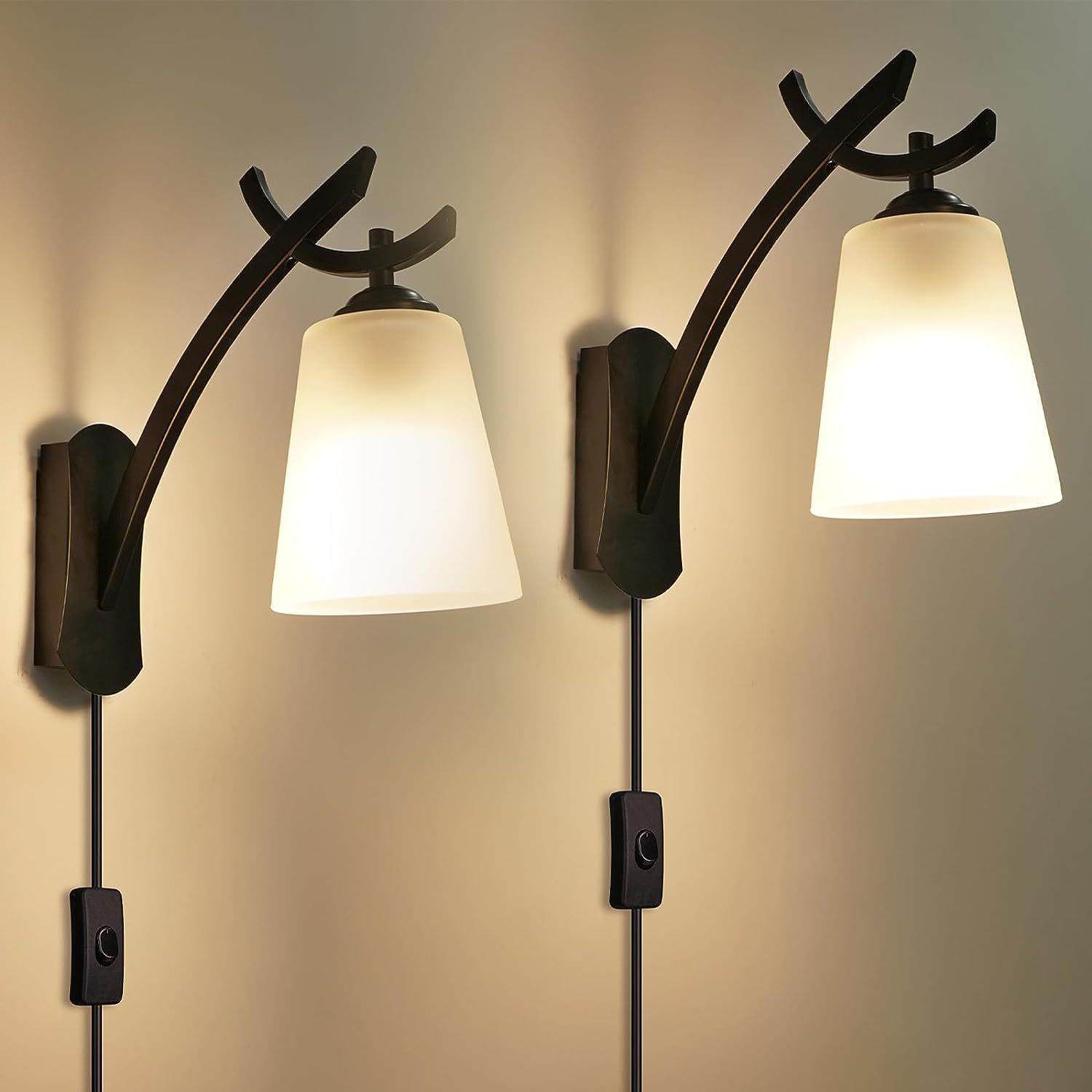 壁灯热卖复古风金属鹿角架奶白色玻璃罩阳台灯中山灯具无主灯