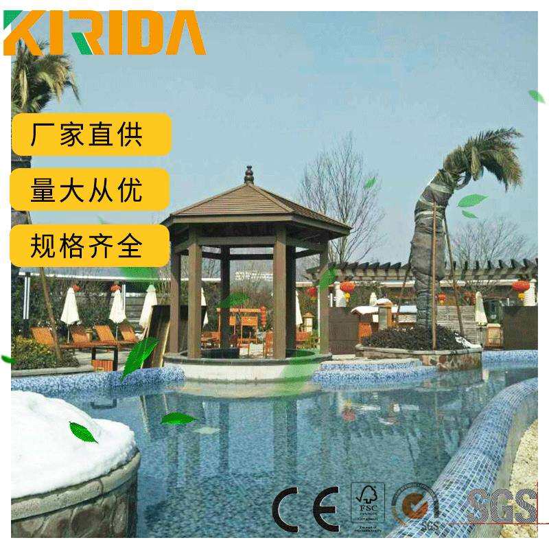 景区凉亭塑木四角凉亭仿古木塑凉亭木塑凉亭