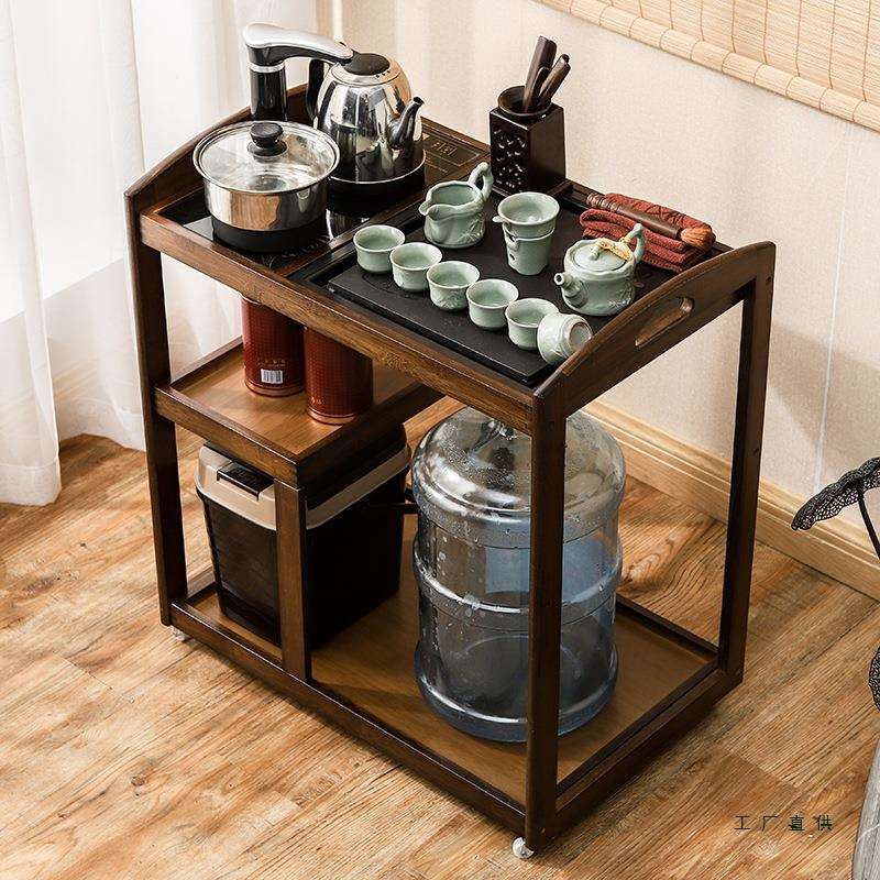 移动茶桌家用小型茶台茶车实木泡茶几茶具套装烧水一体茶水架柜子