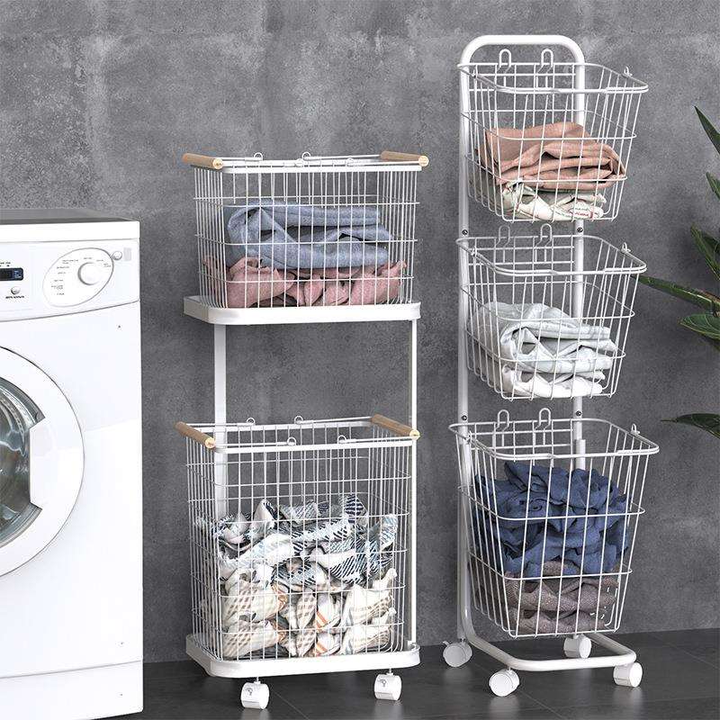 北欧脏衣篮浴室洗衣篮子家用分层衣服收纳筐卫生间衣篓置物架轻奢