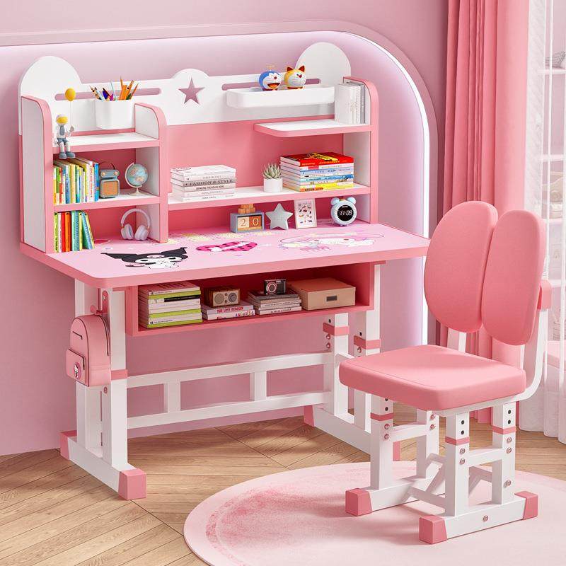 儿童学习桌椅套装家用书桌软包椅子可调节小学生课桌简约写字桌子