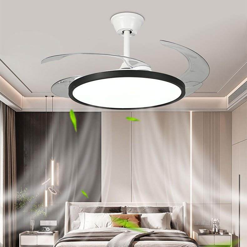 高级感隐形风扇灯简约现代客厅餐厅吊扇灯静音智能电扇灯中山灯具