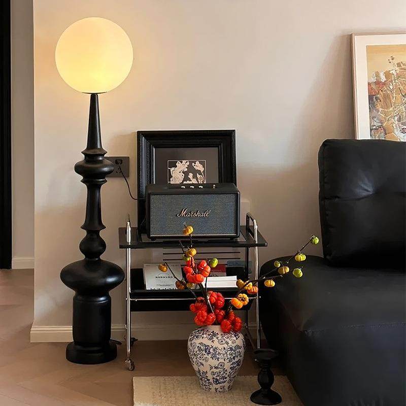 罗马柱落地灯意式复古沙发旁摆件客厅卧室高级感轻奢氛围装饰台灯