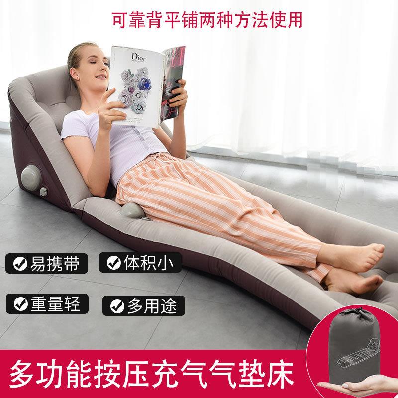 充气PVC可靠气垫床折叠功能便携按压露营靠背多功能户外外露充气