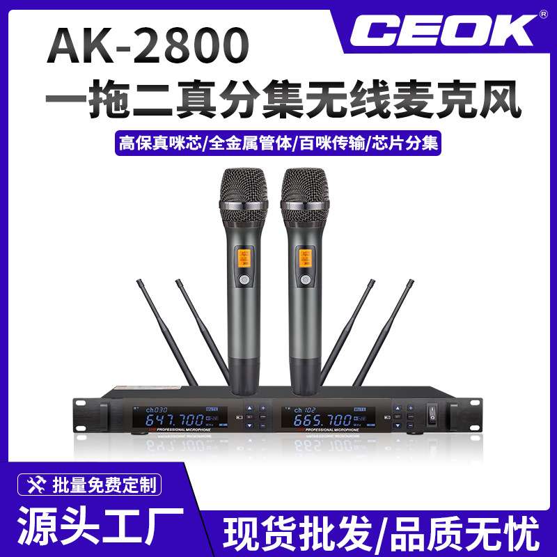 真分集无线麦克风U段舞台演出学校会议演讲专业一拖一户外K歌话筒