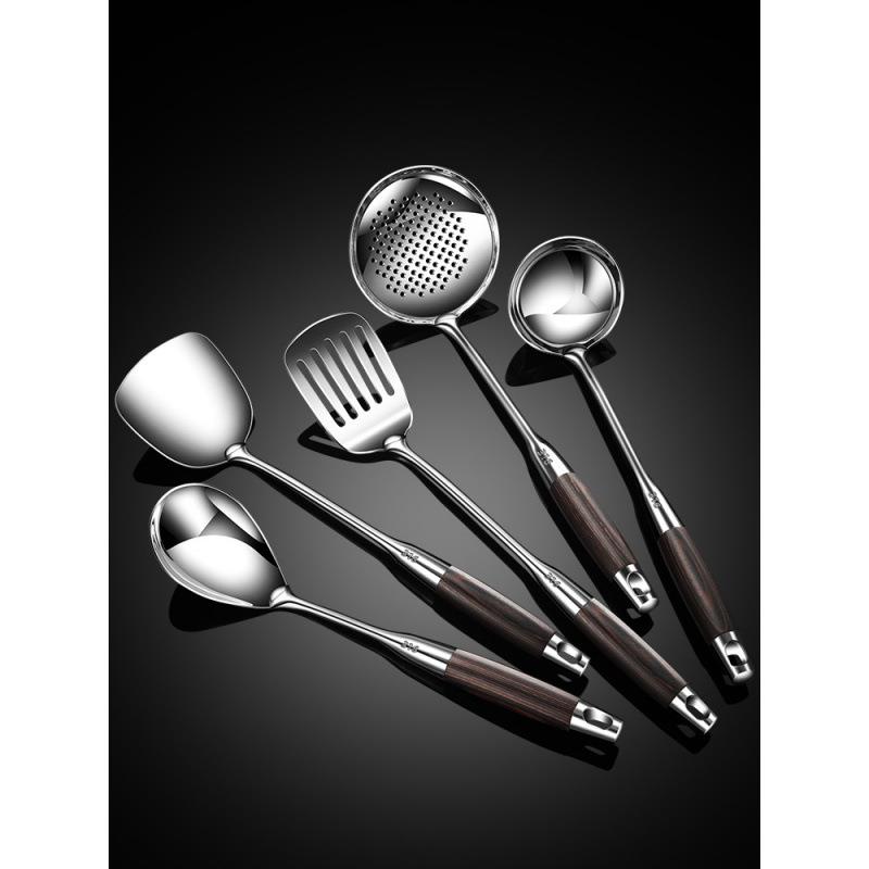 德国316不锈钢锅铲套装炒菜铲子厨具家用勺长柄汤勺漏勺加厚煎铲
