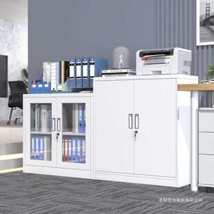 钢制矮柜铁皮储物柜带锁工具柜档案柜阳台收纳柜办公文江柜更衣柜