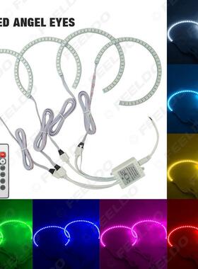 适用宝马E36/E38/E39/E46带透镜天使眼灯遥控RGB-5050SMD大灯光圈