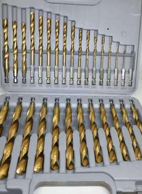 热销30pc钻头麻花钻高速钢英制镀钛打铁套装组套