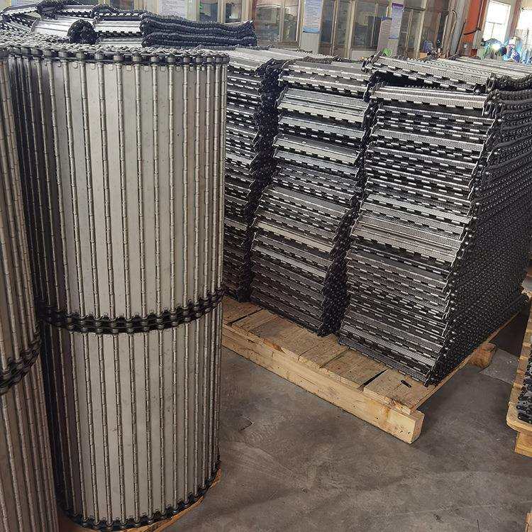不锈钢链板冲孔链板打包机提升链板烘干输送机链板板式链