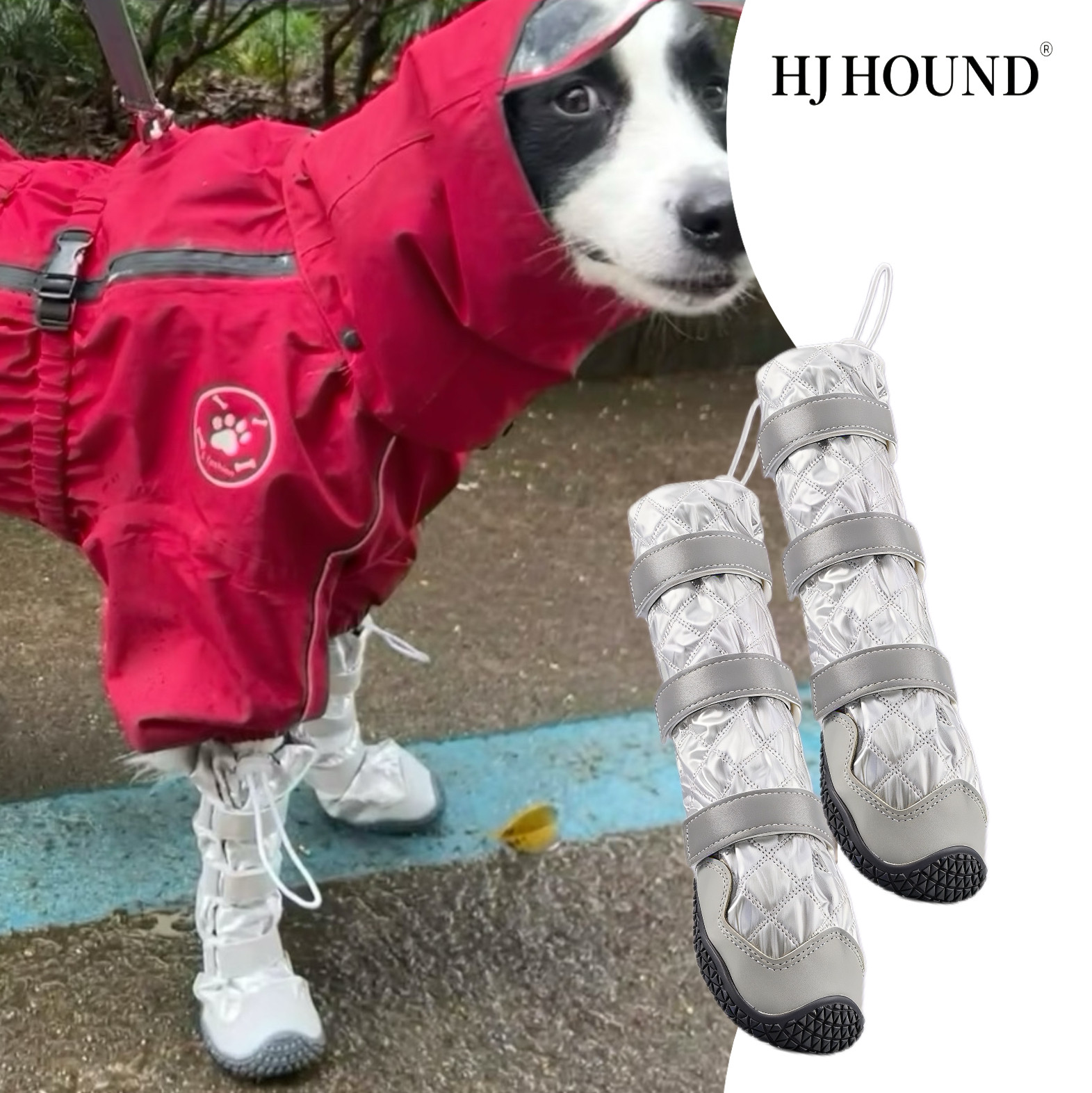 HJHOUND宠物鞋子边牧巨贵金毛不掉脚防泼水四季通用中大型犬狗鞋