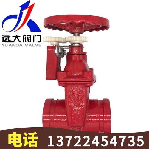 河北远大阀门 XZ85X-16Q消防铸铁信号软密封沟槽闸阀DN50-DN200