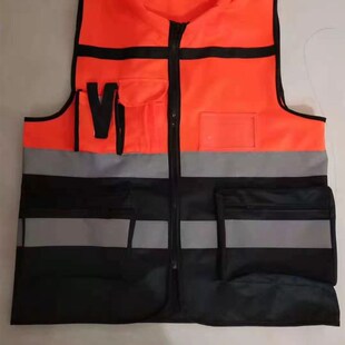 领导款交通反光背心摩托车骑行安全服施工地马甲立领荧夜光衣外套