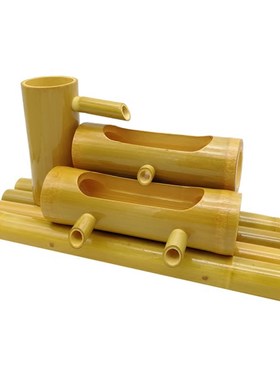 陶瓷鱼缸流水竹子循环水竹筒流水器石槽养鱼办公室招财