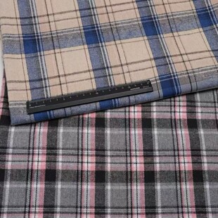 跨境新款磨毛童装格子布 女装衬衫布 涤棉色织提花布 法兰绒面料