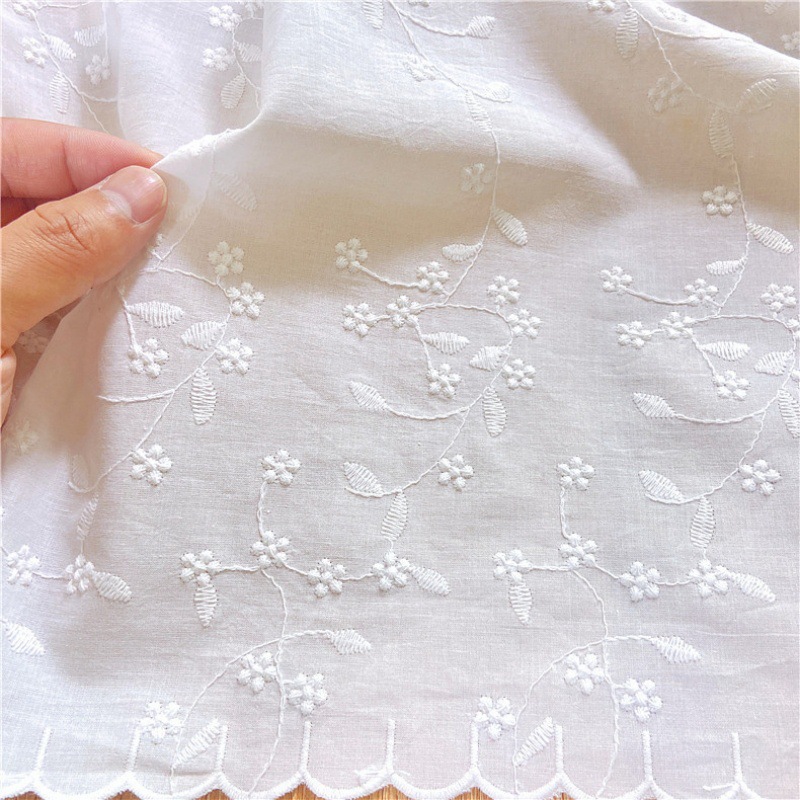 上新2025新品9088棉布绣花棉布棉线刺绣面料纯棉刺绣棉布镂空面料