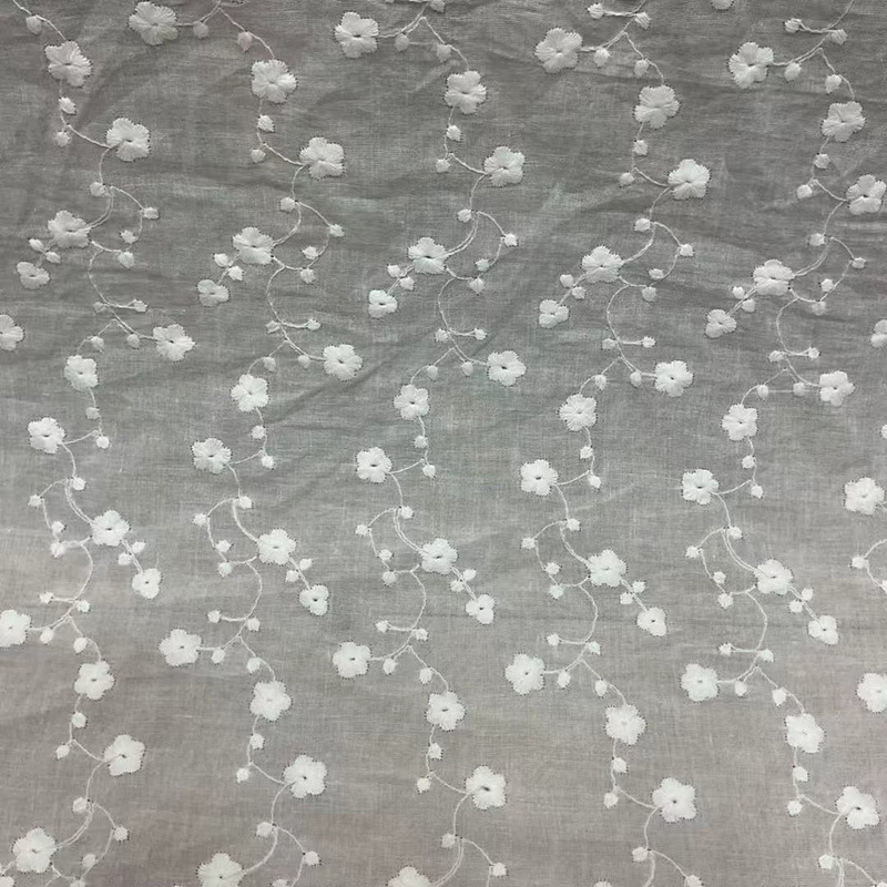 直销棉布棉线刺绣绣花面料9088棉布刺绣多色立体布边辅料女装