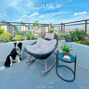 紫叶阳台编绳沙24818发摇椅躺椅椅懒摇人躺椅摇人大家用逍遥椅躺